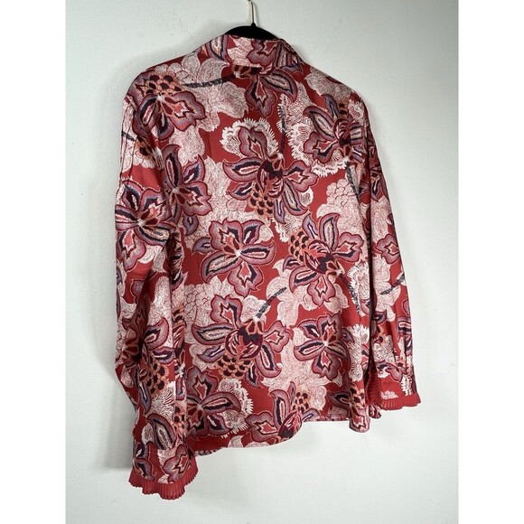 Chicos Botanical Art Print 3/4 Sleeve Top blouse  0 S 2 4 - Picture 7 of 10